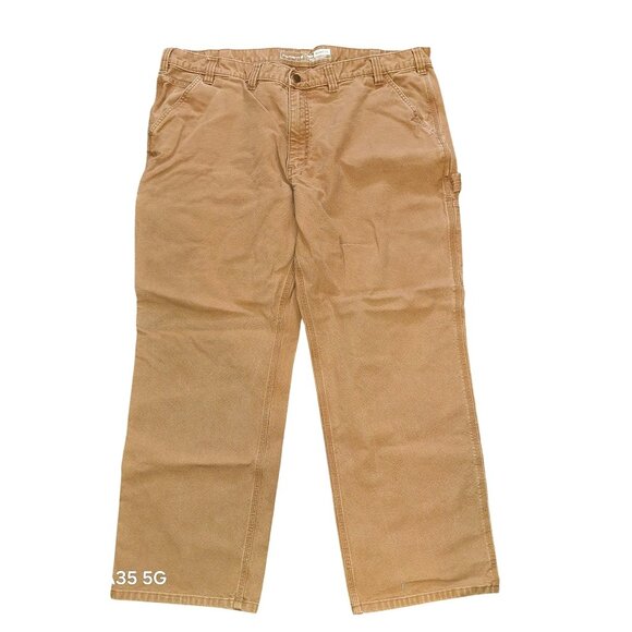 Carhartt Mens Relaxed Fit 44x30 Brown Work Pants With Pockets & Durable Design - Picture 1 of 9